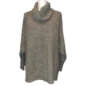 RUBY MOON Chunky Cowlneck Oversized Sweater in Gray Size Medium